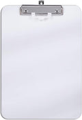 Hongri Plastic Clipboard with Pen Holder, Clear 8.5x11 Letter Size Clip Board for Classroom, Office, Students, Nurses and Women, Low Profile Clip, Size 12.5 x 9 in