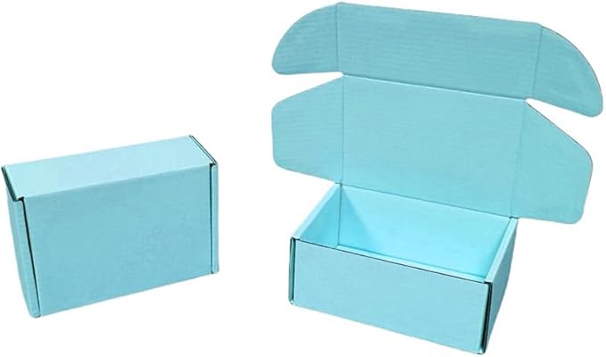 50 Pcs 4.3 x 3.1 x 2 inches Mini Size Corrugated Cardboard Gift Boxes Recyclable Shipping Boxes for Packing Jewelry Ornament Gift Craft Packaging Supplier (Sky Blue, 4.3 x 3.1 x 2")
