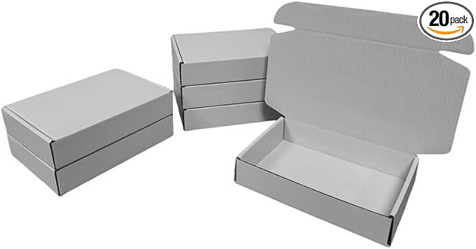 20 Pcs 14.2 x 10.2 x 2.4 inches Larger Size Shipping Boxes for Small Business Cardboard Corrugated Mailer Boxes for Shipping Packaging Holidays Craft Gifts Giving Products (Gray)