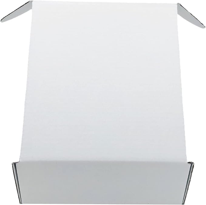 6x6x2 inch Small White Mailers Boxes Recyclable Corrugated Gift Box for Packaging Shipping Set of 10