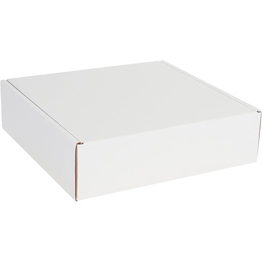 Box USA 14" Deluxe Shipping Boxes 14"L x 14"W x 4"H, 50-Pack - White Box Mailers for Packaging, Storage, Gifts or Bulk Business Orders