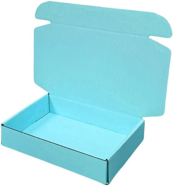 50 Pcs 7.9 x 4 x 1.2 inches Shipping Boxes for Small Business Cardboard Corrugated Mailer Boxes for Shipping Packaging Holidays Craft Gifts Phone Case Packaging (Sky Blue, 7.9 x 4 x 1.2")