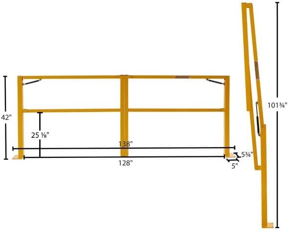 10' W Guardian Door Dock Gate for Loading Bay Fall Hazard Protection, Counterbalanced, Folding Design