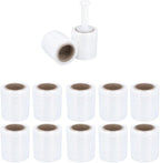 PSBM 480 Rolls 4 Inch x 650 Feet 100 Gauge Mini Stretch Film/Wrap with Plastic Handle, Heavy Duty Industrial Strength Clear Shrink Plastic Wrap for Moving, Packing, Shipping, Bundling & Storage