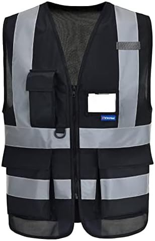 A-SAFETY High Visibility Vest construction vest black