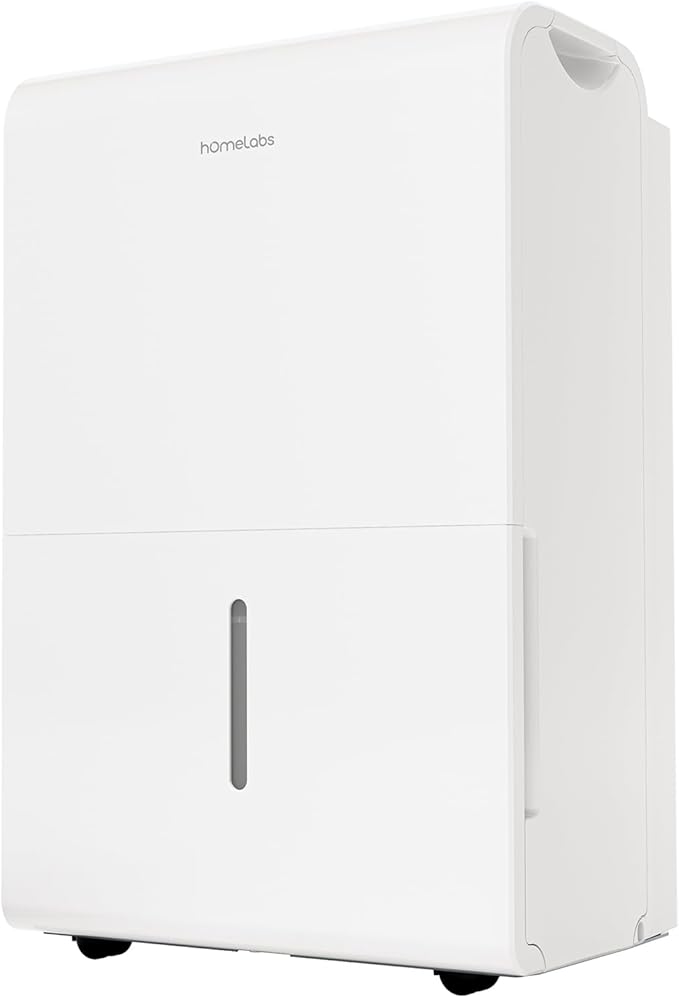 hOmeLabs Dehumidifier for Home, Office, Basements with Powerful Moisture Removal, Humidity Control, Auto Shut-off, Quiet Operation - 7,000 Sq Ft Wi-Fi (50 Pint MAX 120 Pint at 95°F, 90% RH)