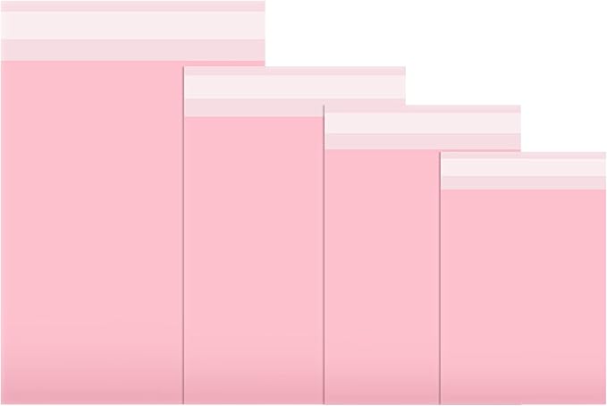 Outus 120 Pcs Poly Mailer Envelope 4 Sizes Shipping Bags Self Adhesive Clasp Envelope Self Adhesive Tear Proof Mailing Covers(13 x 17 In, 15 x 20 In, 16 x 22 In, 18 x 24 in,Pink)