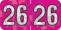 2026 Year Stickers, Doctor Stuff 2026 Chart Stickers, Holographic Fuchsia Colored, USA Made Year Labels for End Tab File Folders, 500 Labels per Roll, 1 Roll, 3/4" x 1-1/2"