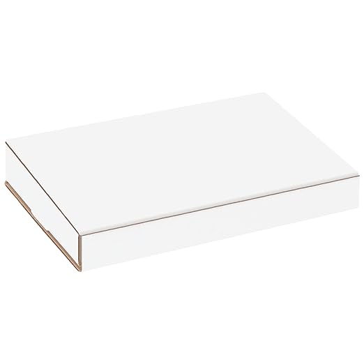 Box USA BM851 8"L x 5"W x 1"H, White (Pack of 50)