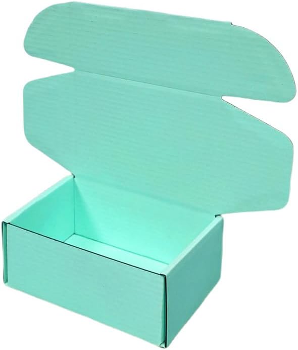 50 Pcs 4.3 x 3.1 x 2 inches Mini Size Corrugated Cardboard Gift Boxes Recyclable Shipping Boxes for Packing Jewelry Ornament Gift Craft Packaging Supplier (Mint green, 4.3 x 3.1 x 2")