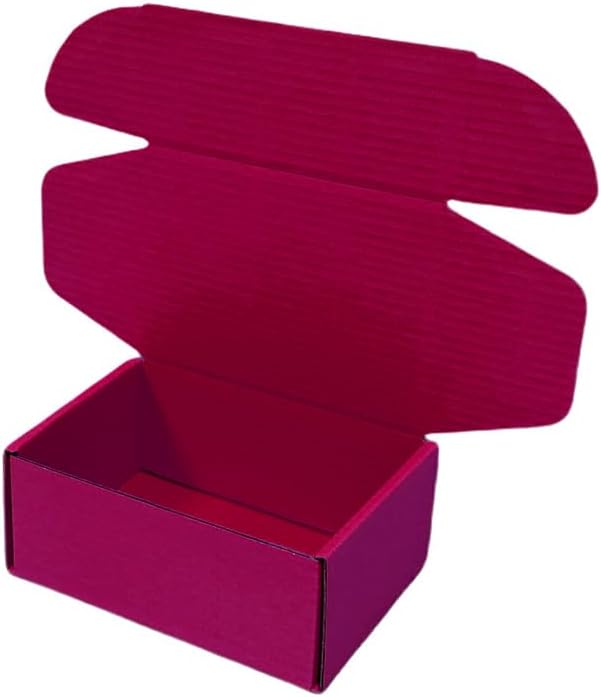 50 Pcs 4.3 x 3.1 x 2 inches Mini Size Corrugated Cardboard Gift Boxes Recyclable Shipping Boxes for Packing Jewelry Ornament Gift Craft Packaging Supplier (Cranberry, 4.3 x 3.1 x 2")