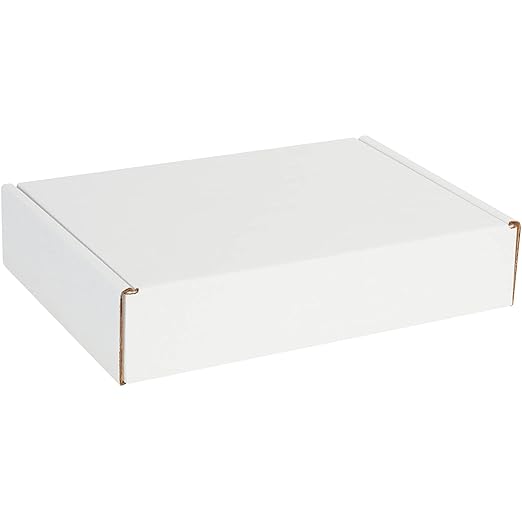 Box USA 14" Deluxe Shipping Boxes 14"L x 10"W x 3"H, 50-Pack - White Box Mailers for Packaging, Storage, Gifts or Bulk Business Orders
