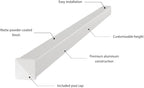 4" x 4" x 9' White Aluminum Dig-Set Fence Post with Cap – Matte Powder-Coated, Durable In-Ground Outdoor Support for Privacy Panels, Garden, Yard & Patio Projects