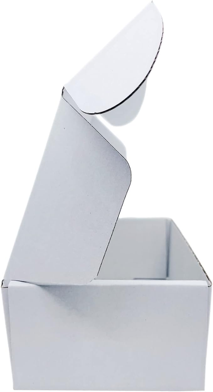 6x4x3 inch Small White Mailers Boxes Recyclable Corrugated Gift Box for Packaging Shipping Set of 10
