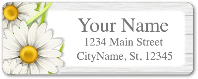 Personalized Return Address Labels - Charming Daisies Flowers - 60-1000 Custom Self-Adhesive Stickers