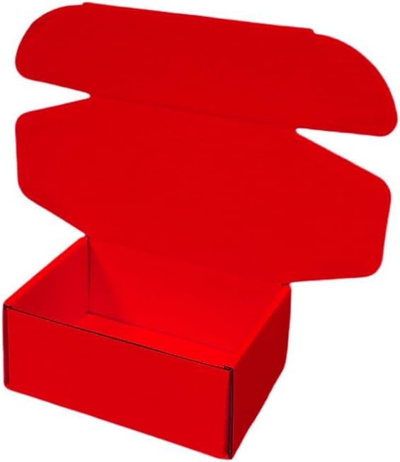 50 Pcs 4.3 x 3.1 x 2 inches Mini Size Corrugated Cardboard Gift Boxes Recyclable Shipping Boxes for Packing Jewelry Ornament Gift Craft Packaging Supplier (Red, 4.3 x 3.1 x 2")