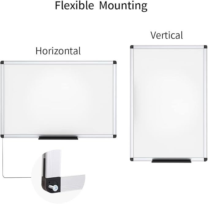 VIZ-PRO Dry Erase Board/Magnetic White Board, 48 X 32 Inches, Silver Aluminium Frame