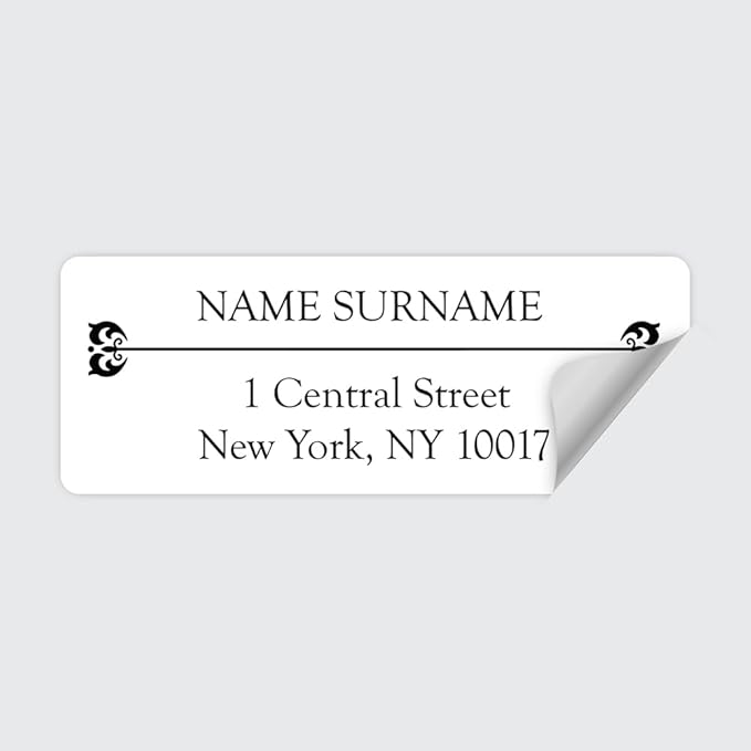 Dotty About Paper Personalized Return Address Labels (25-500 Custom mailing Address Labels) - Black and White x 100