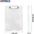 OFFIDIX Clipboard Storage Box Transparent Plastic Paper Clipboard Paper Holder Storage Clip Board Ideal for School, Home and Office Use