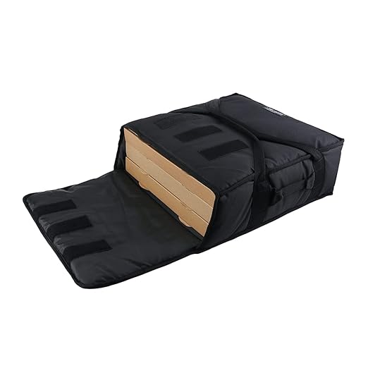 Insulated Food Delivery Bag Pizza Delivery Bags Professional Pizza Warmer Carrier Bags Moisture Free for Three 16" Pizza (PB03-0016-Black)
