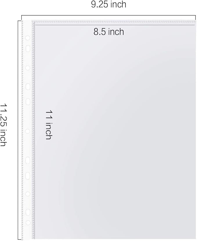 Sheet Protectors, 200 Count Clear Page Protectors for 3 Ring Binder, Top Loading Plastic Sleeves 8.5 x 11 inch