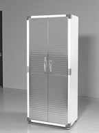 Heavy Duty Storage Solid Stainless Steel Cabinet with Lockable, Adjustable Shelf, Metal Garage Organizer (White, 30" W x 18" D x 72" H)