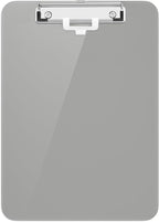 Hongri Plastic Clipboard with Pen Holder, Gray 8.5x11 Letter Size Clip Board for Classroom, Office, Students, Nurses and Women, Low Profile Clip, Size 12.5 x 9 in