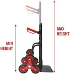 【LuckyNote】 Folding Stair Climbing Dolly, 330 Lb Capacity Manual Truck Heavy-Duty Stair Climbing Hand Truck Trolley with Telescoping Handle and 6 Wheels,17.2x17.3x48.2 inches