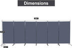 JVVMNJLK Indoor Room Divider, Portable Office Divider Room Divider Wall Divider Screen 6 Panel, Folding Partition Privacy Screen Walls Dividers for Room Separator 204" W x 71.3" H, Grey