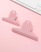 2PCS Extra Large Binder Clips Metal Bulldog Clips Large Paper Clamps Holder Chip Clips for Home School Office Drawing Bag Pink 4inch