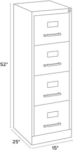 Pemberly Row 2 Drawers 27.75" Vertical Black Metal Filing Cabinet Lockable Pre-Assembled Stationary Letter Size for Home, Office