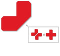 Mighty Line 2" Half Angle Marker Floor Marking Tape for Safety, Caution, Warning, Heavy-Duty, Peel and Stick, Adhesive, Industrial Quality, Red, Pack of 100
