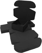 15 Pcs 6 x 6 x 3 inches Corrugated Cardboard Gift Boxes Recyclable Shipping Boxes for Mailing & Holidays, Wedding, Birthday, Gifts Packaging (Black, 6 x 6 x 3")