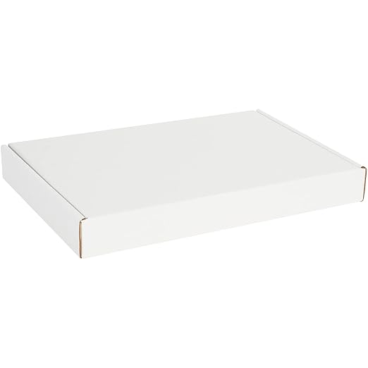 Box USA 17" Deluxe Shipping Boxes 17 1/8"L x 11 1/8"W x 2"H, 50-Pack - White Box Mailers for Packaging, Storage, Gifts or Bulk Business Orders