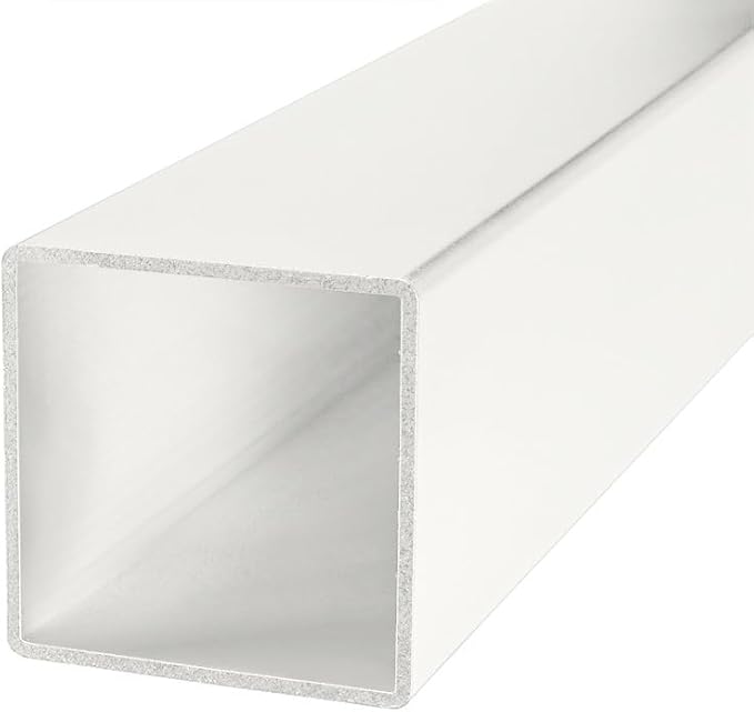 4" x 4" x 9' White Aluminum Dig-Set Fence Post with Cap – Matte Powder-Coated, Durable In-Ground Outdoor Support for Privacy Panels, Garden, Yard & Patio Projects