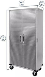 Heavy Duty Storage Solid Stainless Steel Cabinet with Lockable, Adjustable Shelf, Metal Garage Organizer (Granite, 36" W x 18" D x 72" H)
