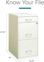Scranton & Co Set of 2 18" D 3-Drawer Metal Filing Cabinet with Pencil Drawer