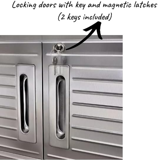 Heavy Duty Storage Solid Stainless Steel Cabinet with Lockable, Adjustable Shelf, Metal Garage Organizer (White, 36" W x 18" D x 72" H)