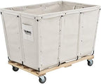 Global Industrial 20 Bushel, Canvas Basket Bulk Truck, 48" L x 32" W x 36" H, Unassembled, Rolling Laundry Cart, Commercial Material Handling Cart with Swivel Rubber Casters