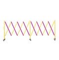 Trafford Industrial Expandable Metal Barricade, 16 Feet, Yellow and Magenta, Mobile Safety Barrier Gate, Retractable Traffic Fence