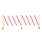 Trafford Industrial Expandable Metal Barricade, 16 Feet, Yellow and Magenta, Mobile Safety Barrier Gate, Retractable Traffic Fence