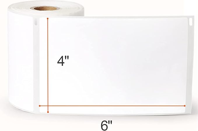 CEPRICO - 4”x 6” Direct Thermal Shipping Labels - 1 Roll (Per Roll 220 Labels) - Waterproof Perforated Self Adhesive Printable Stickers for UPS DHL FedEx USPS - Compatible w/Zebra & Thermal Printers