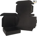 50 Pack 4x4x1'' Small Shipping Boxes, Black Corrugated Cardboard Mailers for Mailing Packaging Business (BK441-50)