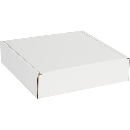 Box USA 12" Deluxe Shipping Boxes 12"L x 12"W x 3"H, 50-Pack - White Box Mailers for Packaging, Storage, Gifts or Bulk Business Orders
