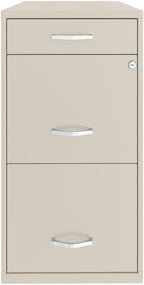 Scranton & Co 18" 3-Drawer Metal Filing Cabinet with Pencil Drawer in Off White