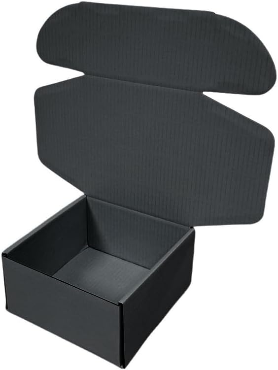 10 Pcs 9.8 x 9.8 x 4 inches Large Size Corrugated Cardboard Gift Boxes Recyclable Shipping Boxes for Mailing & Holidays, Wedding, Birthday, Gifts Packaging (Dark Gray, 9.8 x 9.8 x 4")