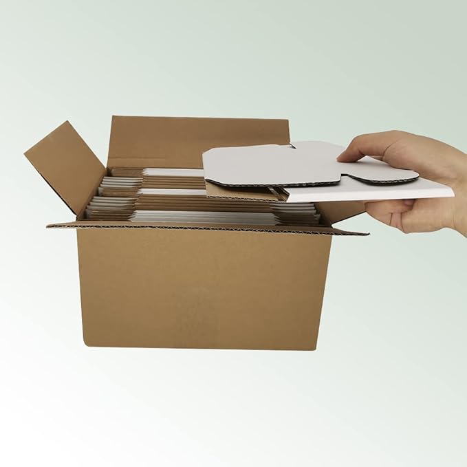 5x5x2'' Small Shipping Boxes 25 Pack, White Corrugated Cardboard Literature Mailers, Mailing Packaging Supplies for Small Business (W552-25)