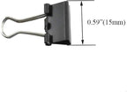 HAHIYO Binder Clips Paper Clamps Spring Steel Sturdy Mini 0.59 inches Width 0.2 Inch Capacity No Sharp Edges Heavy Duty Tight Grip Reusable Black Metal Bright Finish for Home Office School 100 Pack