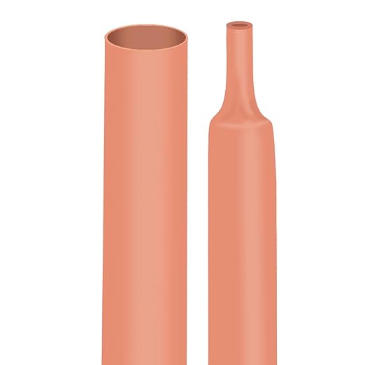 XHF 3/4 Inch 4Ft 3:1 Waterproof Heat Shrink Tubing Roll Marine Grade Adhesive Lined Heat Shrink Tube, Insulation Sealing Oil-Proof Wear-Resistant Orange