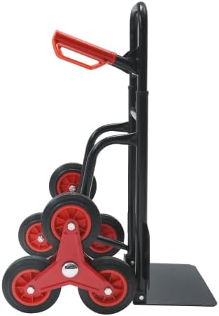 【LuckyNote】 Folding Stair Climbing Dolly, 330 Lb Capacity Manual Truck Heavy-Duty Stair Climbing Hand Truck Trolley with Telescoping Handle and 6 Wheels,17.2x17.3x48.2 inches